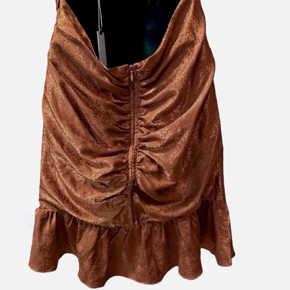 Anthropologie ASTR The Label NWT Mini Ruched Ruffle Silky Dress Women's size L - Picture 8 of 10